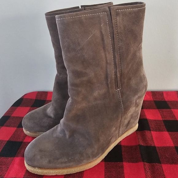 Stuart Weitzman Z118113 Bootscout Women's Brown Suede Wedge Boot Size  6.5 - Picture 5 of 8